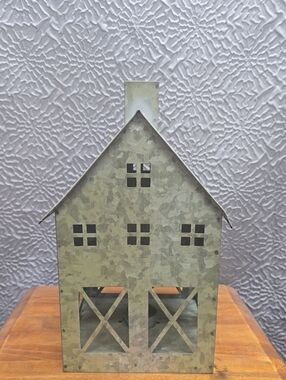 Magnolia Galvanized Metal Barn House Candle Holder - Gray